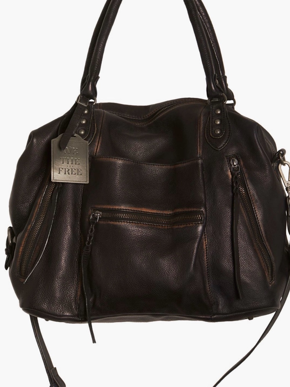 Free People We The Free Emerson Leather Tote - Coal